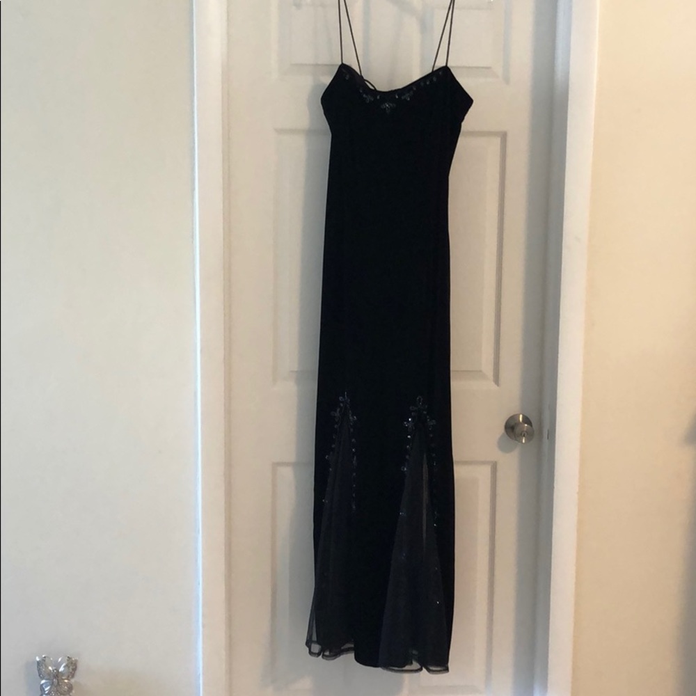 Black velvet gown